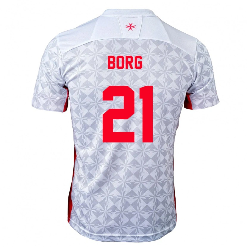Danxen Mujer Camiseta Malta Jean Borg #21 Gris Blanco Rojo 2ª Equipación 26-28 La Camisa México