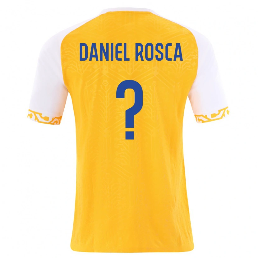 Danxen Mujer Camiseta Moldavia Daniel Rosca #0 Amarillo Blanco 2ª Equipación 26-28 La Camisa México
