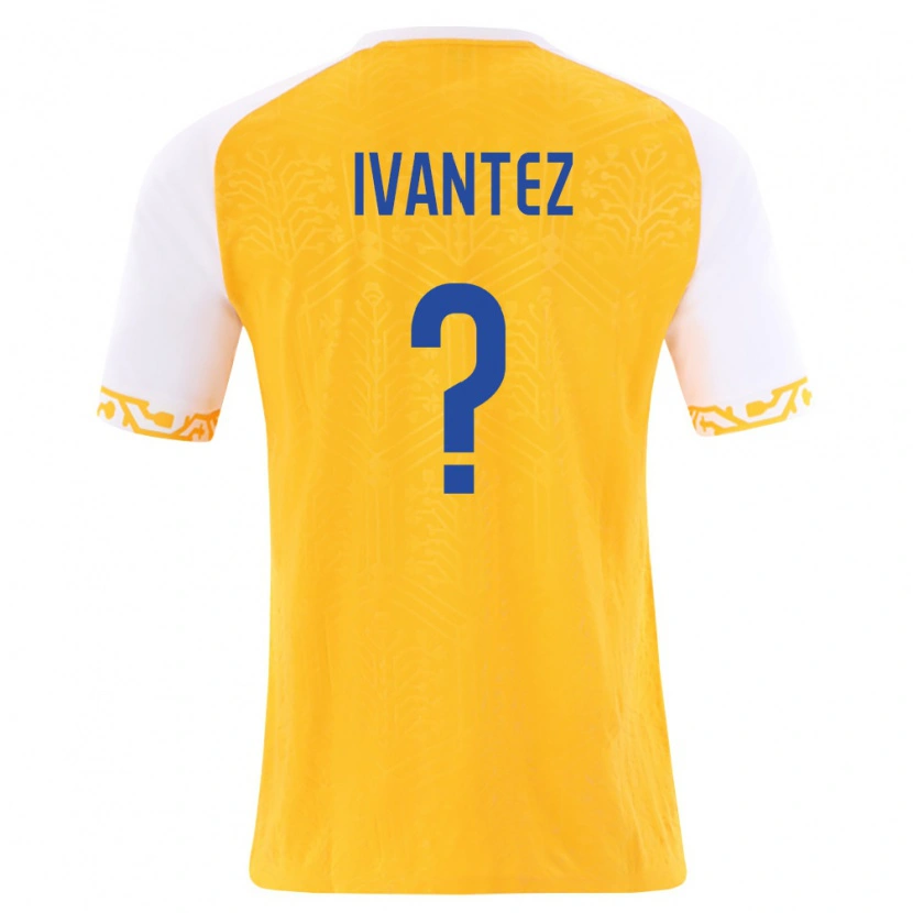 Danxen Mujer Camiseta Moldavia Maxim Ivantez #0 Amarillo Blanco 2ª Equipación 26-28 La Camisa México