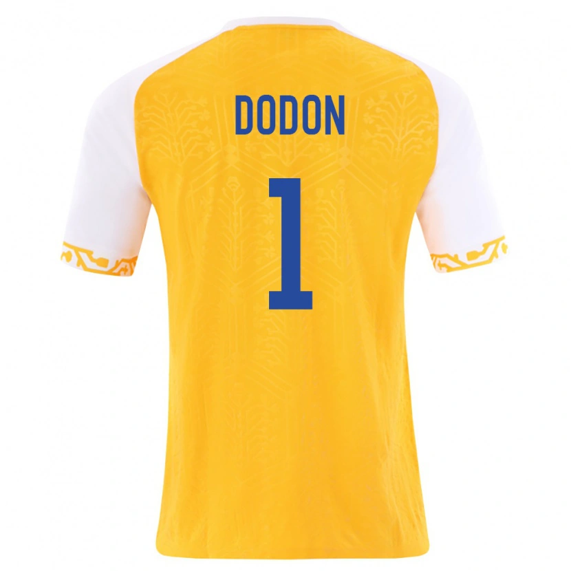 Danxen Mujer Camiseta Moldavia Victor Dodon #1 Amarillo Blanco 2ª Equipación 26-28 La Camisa México