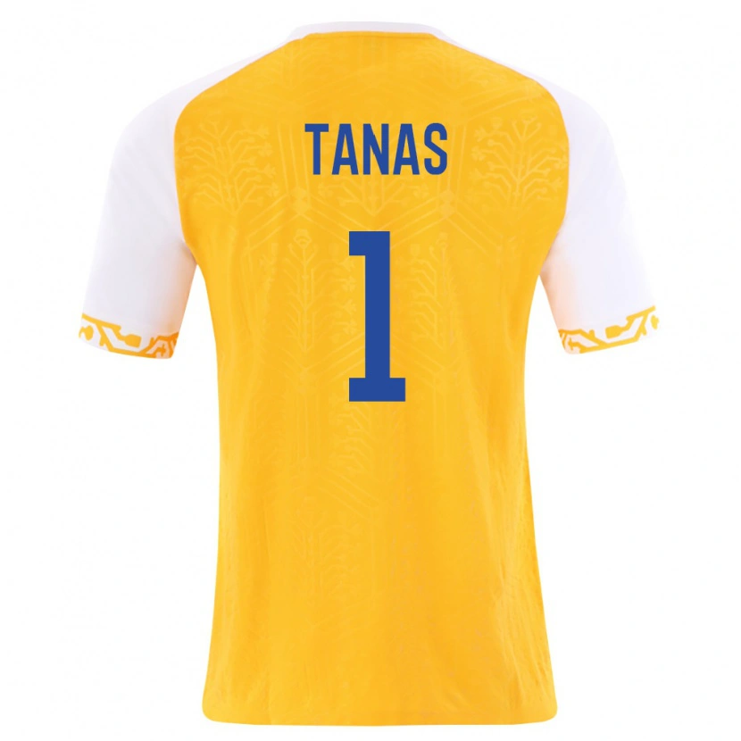 Danxen Mujer Camiseta Moldavia Gabriel Tanas #1 Amarillo Blanco 2ª Equipación 26-28 La Camisa México