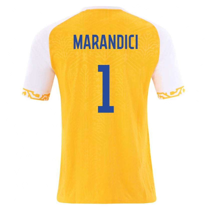 Danxen Mujer Camiseta Moldavia Maxim Marandici #1 Amarillo Blanco 2ª Equipación 26-28 La Camisa México