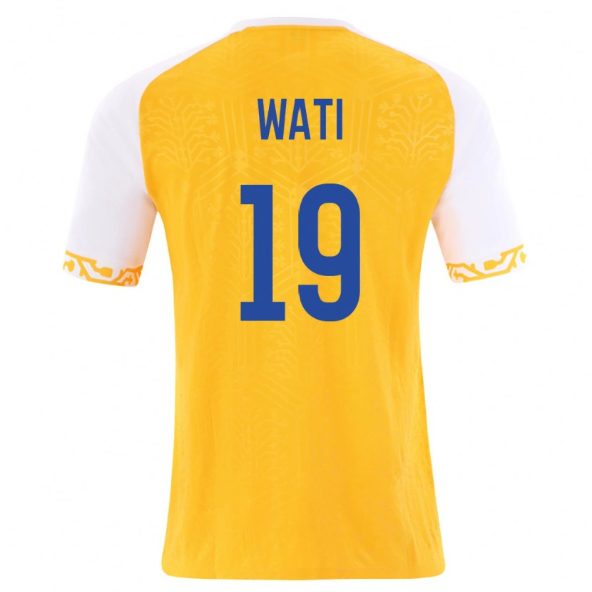 Danxen Mujer Camiseta Moldavia Tamer Wati #19 Amarillo Blanco 2ª Equipación 26-28 La Camisa México