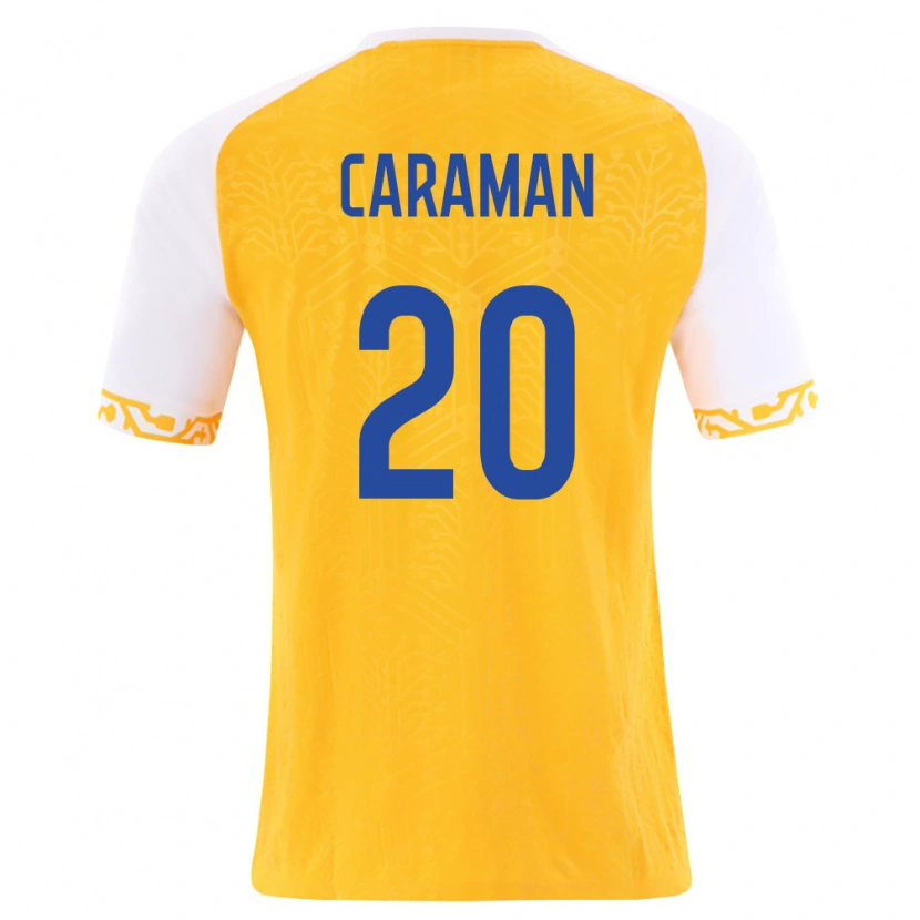 Danxen Mujer Camiseta Moldavia Ilia Caraman #20 Amarillo Blanco 2ª Equipación 26-28 La Camisa México