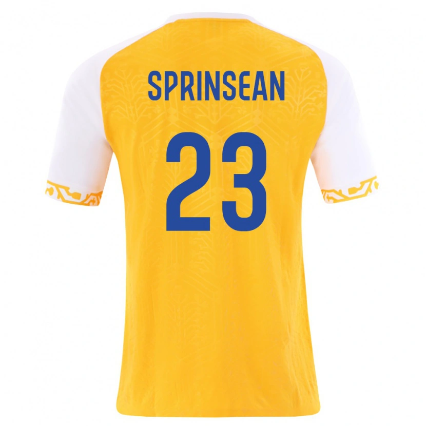 Danxen Mujer Camiseta Moldavia Artur Sprinsean #23 Amarillo Blanco 2ª Equipación 26-28 La Camisa México