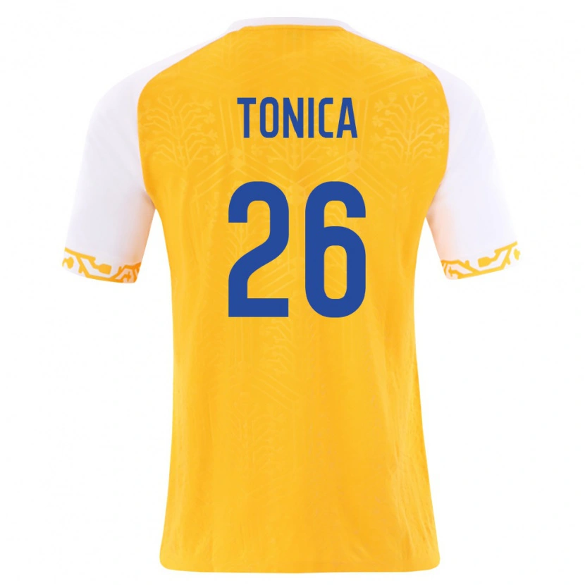 Danxen Mujer Camiseta Moldavia Daniel Tonica #26 Amarillo Blanco 2ª Equipación 26-28 La Camisa México