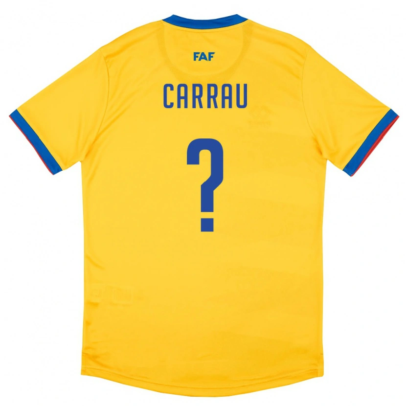 Danxen Mujer Camiseta Andorra Guillem Carrau #0 Amarillo Azul Rojo 2ª Equipación 26-28 La Camisa México
