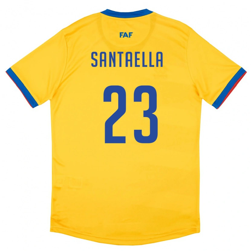 Danxen Mujer Camiseta Andorra Yedid Santaella #23 Amarillo Azul Rojo 2ª Equipación 26-28 La Camisa México