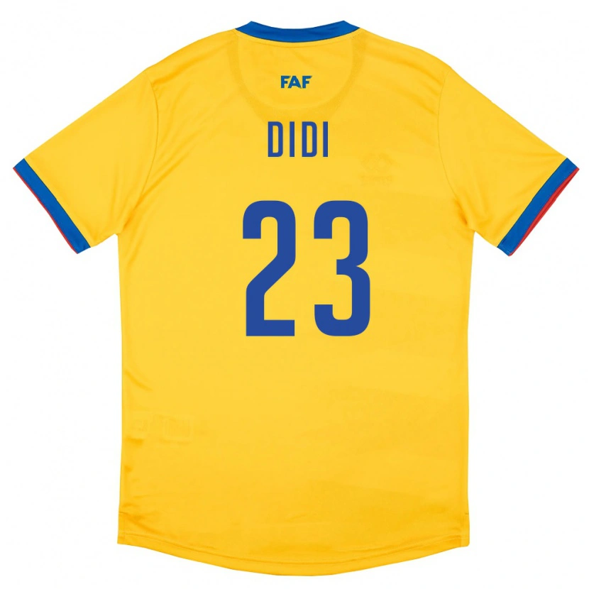 Danxen Mujer Camiseta Andorra Didi #23 Amarillo Azul Rojo 2ª Equipación 26-28 La Camisa México