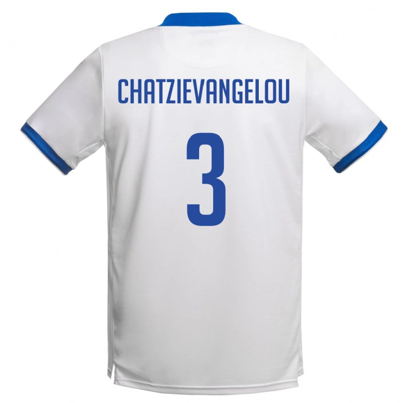 Danxen Mujer Camiseta Chipre Petros Chatzievangelou #3 Blanco Azul Real 2ª Equipación 26-28 La Camisa México