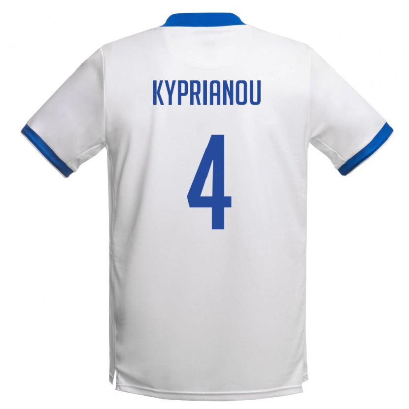 Danxen Mujer Camiseta Chipre Hector Kyprianou #4 Blanco Azul Real 2ª Equipación 26-28 La Camisa México