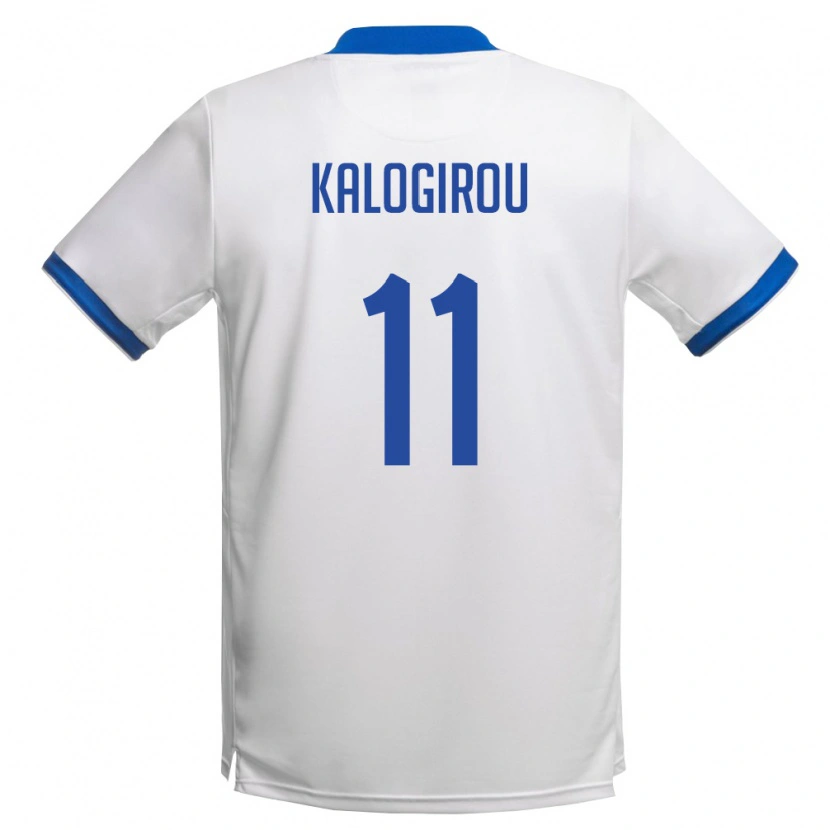Danxen Mujer Camiseta Chipre Theodoros Kalogirou #11 Blanco Azul Real 2ª Equipación 26-28 La Camisa México