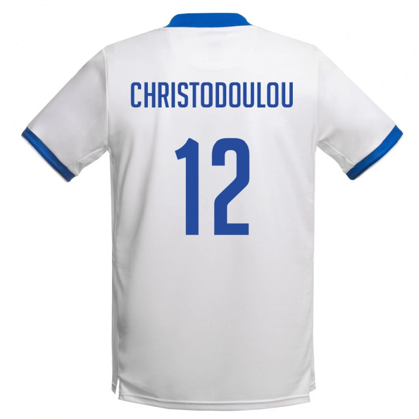 Danxen Mujer Camiseta Chipre Georgios Christodoulou #12 Blanco Azul Real 2ª Equipación 26-28 La Camisa México
