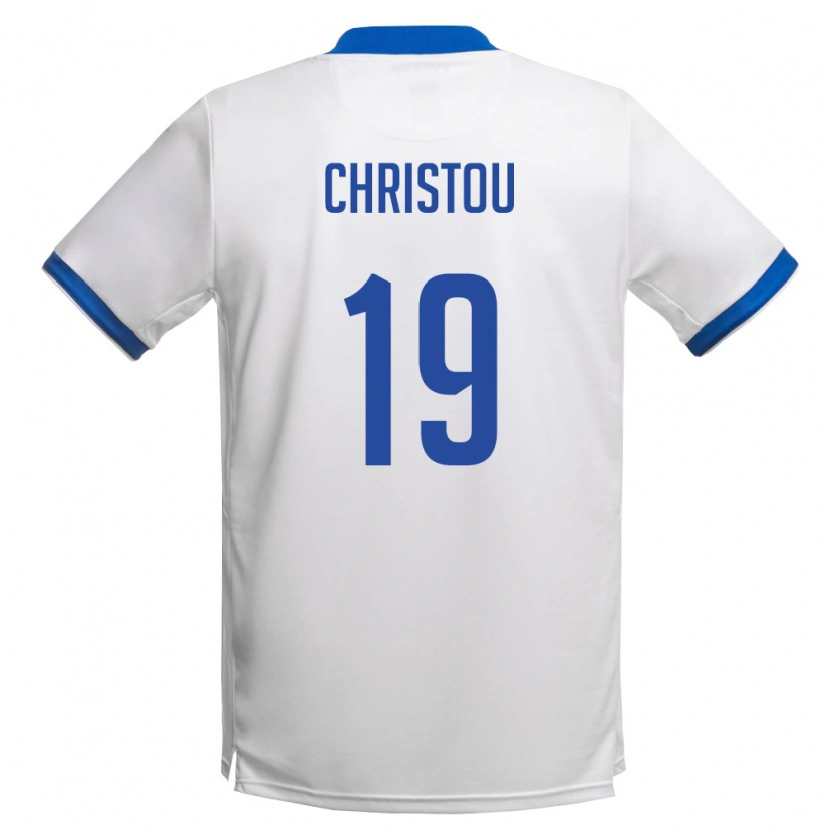 Danxen Mujer Camiseta Chipre Andreas Christou #19 Blanco Azul Real 2ª Equipación 26-28 La Camisa México