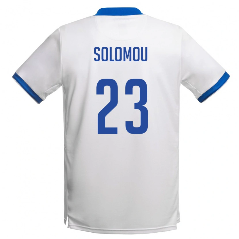 Danxen Mujer Camiseta Chipre Dimitris Solomou #23 Blanco Azul Real 2ª Equipación 26-28 La Camisa México