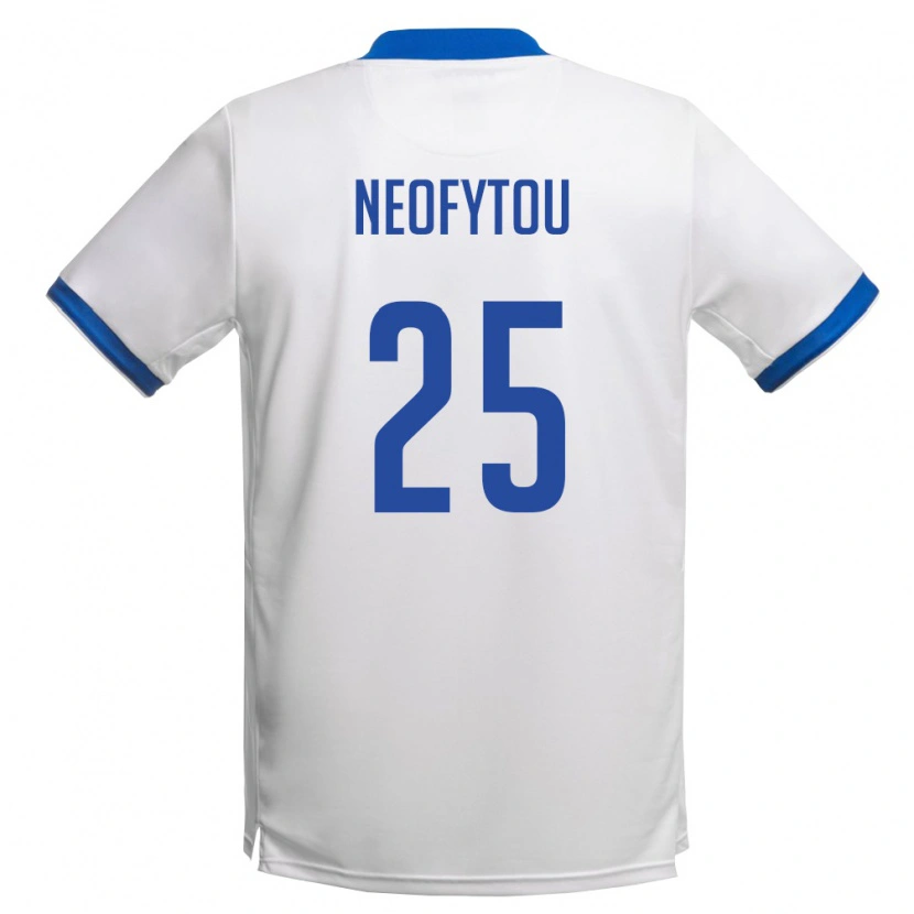 Danxen Mujer Camiseta Chipre Angelos Neofytou #25 Blanco Azul Real 2ª Equipación 26-28 La Camisa México