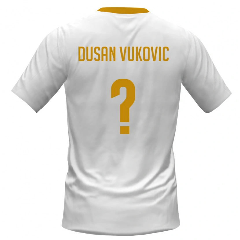 Danxen Mujer Camiseta Montenegro Dusan Vukovic #0 Blanco Rojo Amarillo 2ª Equipación 26-28 La Camisa México