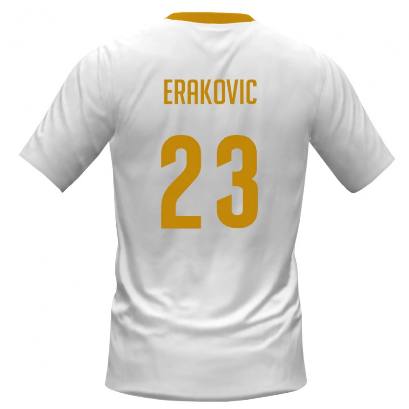 Danxen Mujer Camiseta Montenegro Novica Erakovic #23 Blanco Rojo Amarillo 2ª Equipación 26-28 La Camisa México