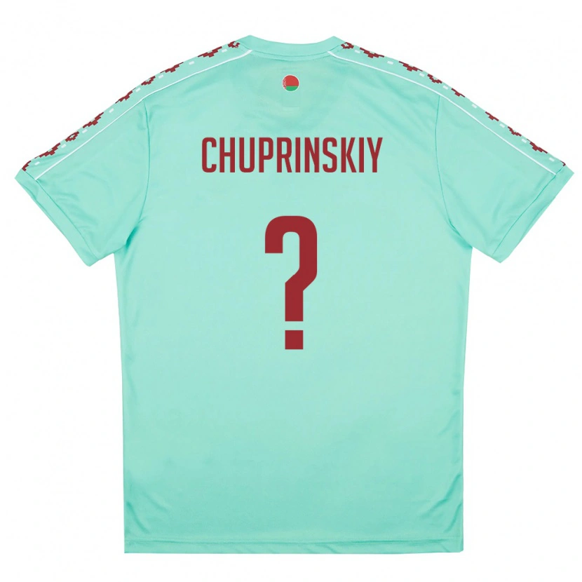 Danxen Mujer Camiseta Bielorrusia Semen Chuprinskiy #0 Verde Claro Borgoña 2ª Equipación 26-28 La Camisa México