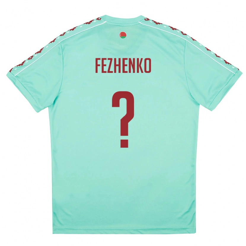 Danxen Mujer Camiseta Bielorrusia Vladislav Fezhenko #0 Verde Claro Borgoña 2ª Equipación 26-28 La Camisa México