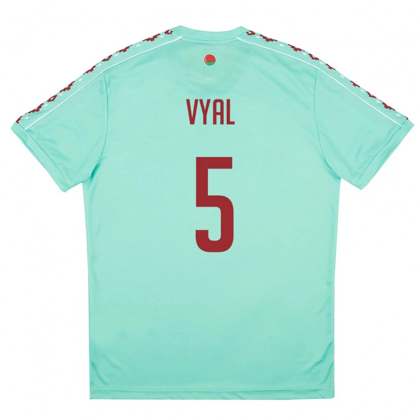 Danxen Mujer Camiseta Bielorrusia Anton Vyal #5 Verde Claro Borgoña 2ª Equipación 26-28 La Camisa México