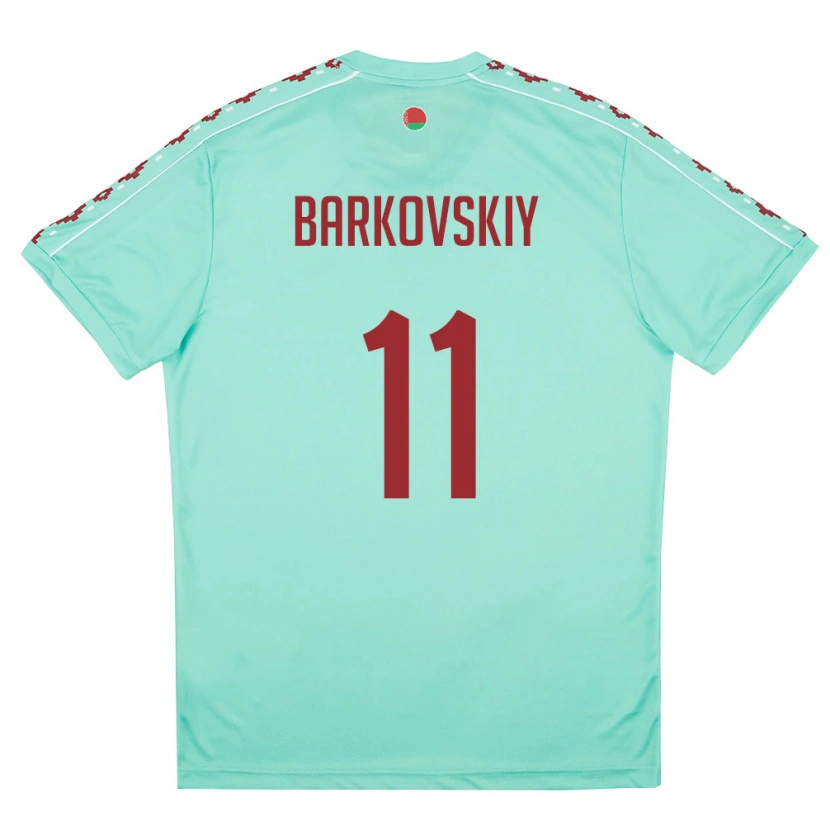 Danxen Mujer Camiseta Bielorrusia German Barkovskiy #11 Verde Claro Borgoña 2ª Equipación 26-28 La Camisa México