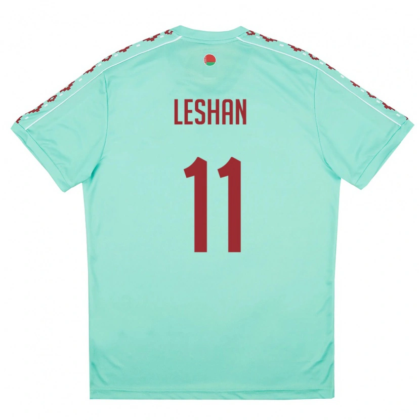 Danxen Mujer Camiseta Bielorrusia Zakhar Leshan #11 Verde Claro Borgoña 2ª Equipación 26-28 La Camisa México