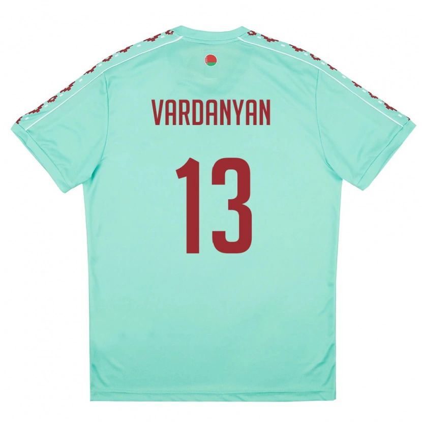 Danxen Mujer Camiseta Bielorrusia Karen Vardanyan #13 Verde Claro Borgoña 2ª Equipación 26-28 La Camisa México