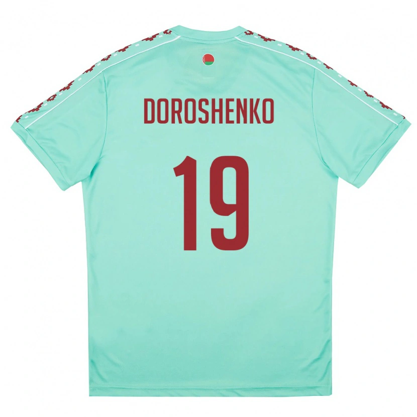 Danxen Mujer Camiseta Bielorrusia Aleksandr Doroshenko #19 Verde Claro Borgoña 2ª Equipación 26-28 La Camisa México