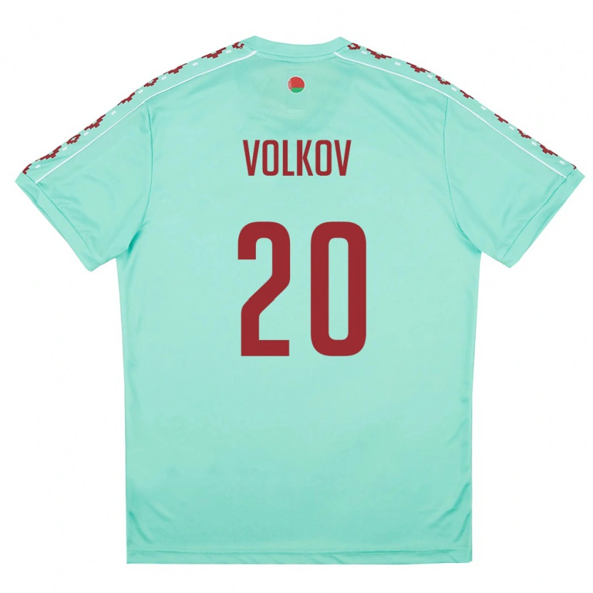 Danxen Mujer Camiseta Bielorrusia Zakhar Volkov #20 Verde Claro Borgoña 2ª Equipación 26-28 La Camisa México