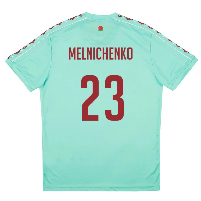 Danxen Mujer Camiseta Bielorrusia Trofim Melnichenko #23 Verde Claro Borgoña 2ª Equipación 26-28 La Camisa México