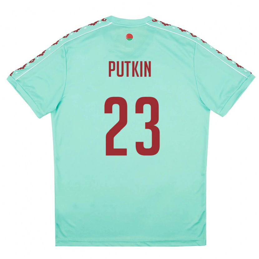 Danxen Mujer Camiseta Bielorrusia Ilya Putkin #23 Verde Claro Borgoña 2ª Equipación 26-28 La Camisa México