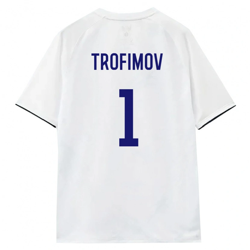 Danxen Mujer Camiseta Rusia Kirill Trofimov #1 Blanco Marrón Negro 2ª Equipación 26-28 La Camisa México