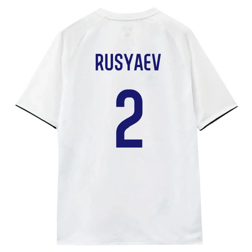 Danxen Mujer Camiseta Rusia Igor Rusyaev #2 Blanco Marrón Negro 2ª Equipación 26-28 La Camisa México