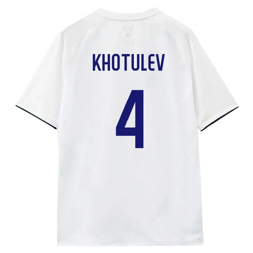 Danxen Mujer Camiseta Rusia Timofey Khotulev #4 Blanco Marrón Negro 2ª Equipación 26-28 La Camisa México
