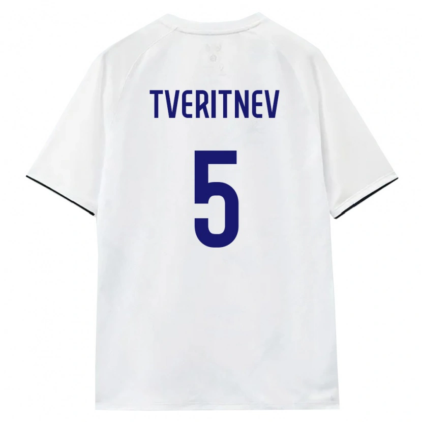 Danxen Mujer Camiseta Rusia Sarkis Tveritnev #5 Blanco Marrón Negro 2ª Equipación 26-28 La Camisa México