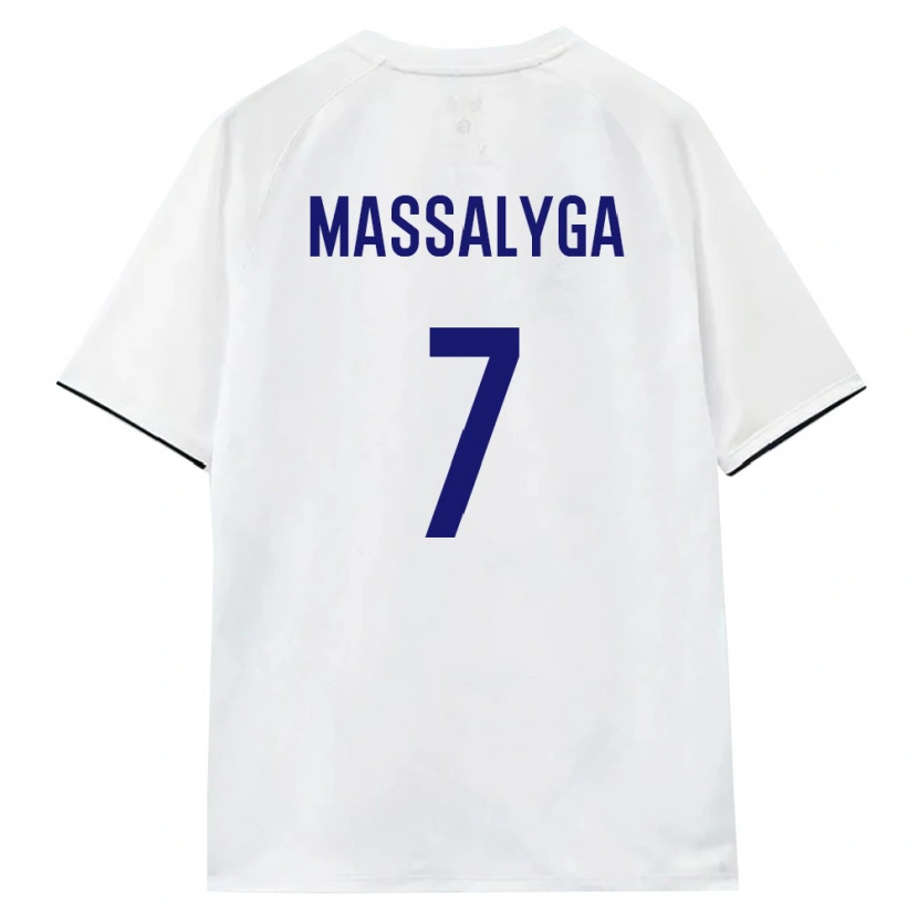 Danxen Mujer Camiseta Rusia Nikita Massalyga #7 Blanco Marrón Negro 2ª Equipación 26-28 La Camisa México