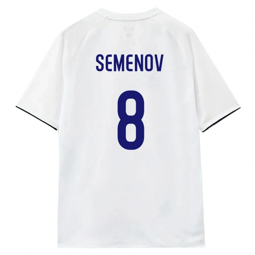 Danxen Mujer Camiseta Rusia Maksim Semenov #8 Blanco Marrón Negro 2ª Equipación 26-28 La Camisa México