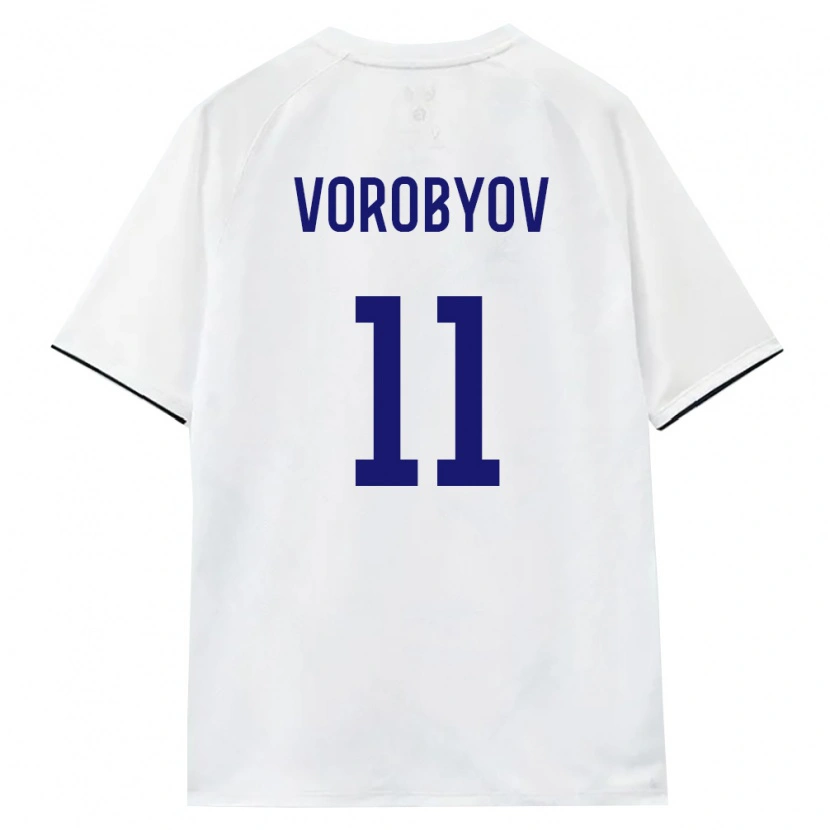 Danxen Mujer Camiseta Rusia Dmitriy Vorobyov #11 Blanco Marrón Negro 2ª Equipación 26-28 La Camisa México