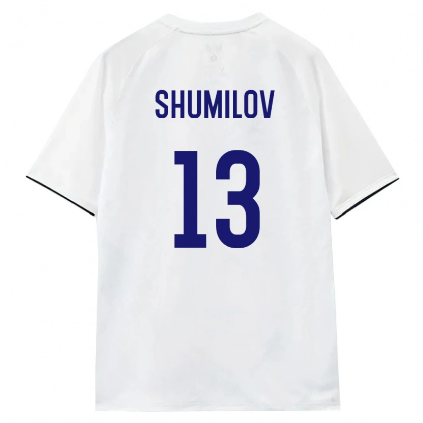 Danxen Mujer Camiseta Rusia Saveliy Shumilov #13 Blanco Marrón Negro 2ª Equipación 26-28 La Camisa México