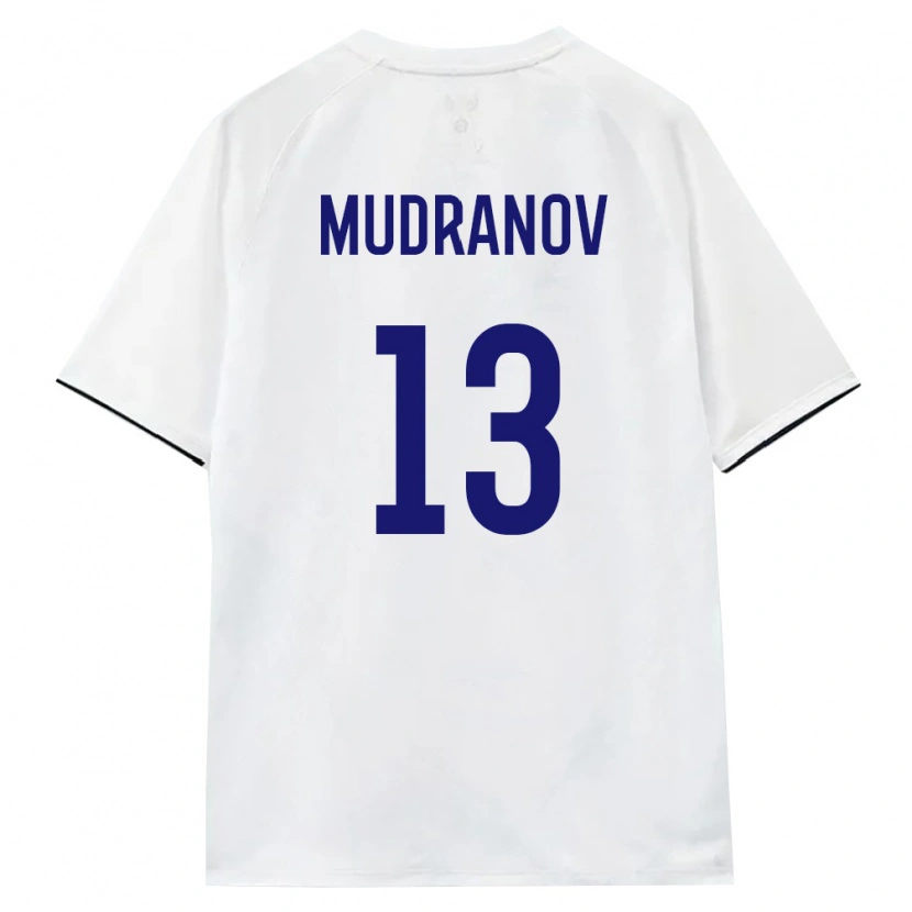 Danxen Mujer Camiseta Rusia Artur Mudranov #13 Blanco Marrón Negro 2ª Equipación 26-28 La Camisa México