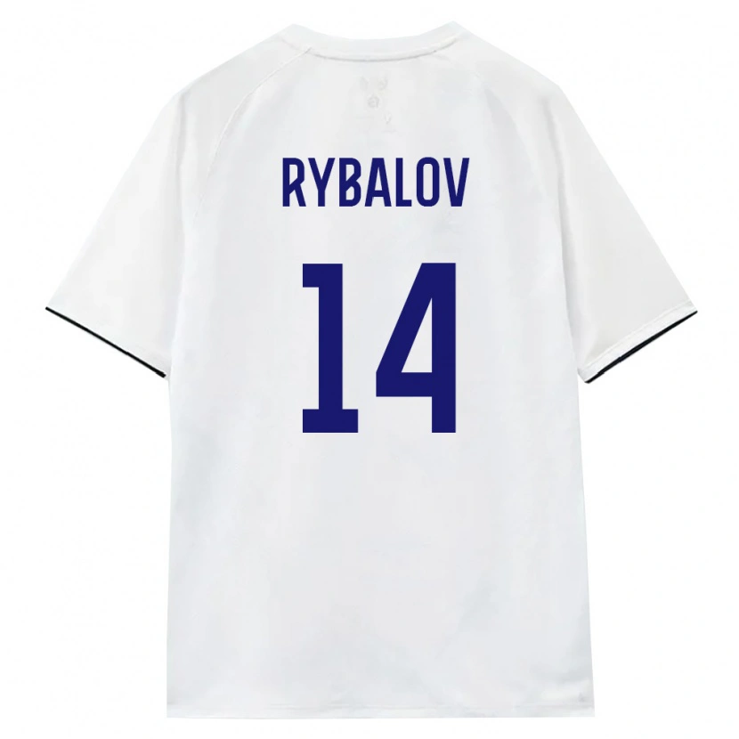 Danxen Mujer Camiseta Rusia Vsevolod Rybalov #14 Blanco Marrón Negro 2ª Equipación 26-28 La Camisa México