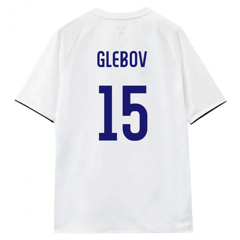 Danxen Mujer Camiseta Rusia Kirill Glebov #15 Blanco Marrón Negro 2ª Equipación 26-28 La Camisa México