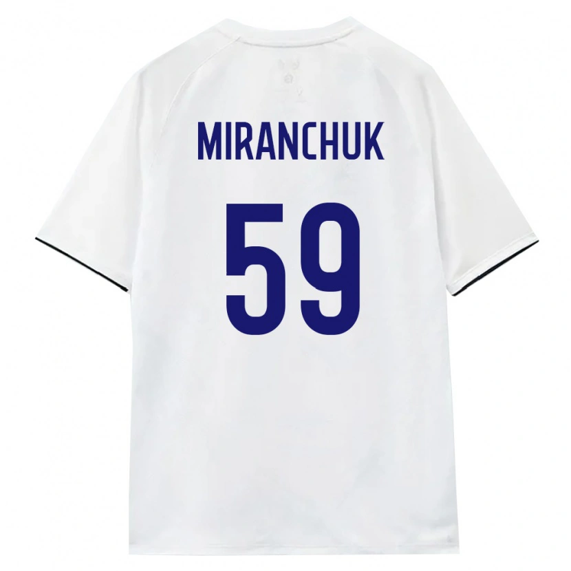 Danxen Mujer Camiseta Rusia Aleksey Miranchuk #59 Blanco Marrón Negro 2ª Equipación 26-28 La Camisa México