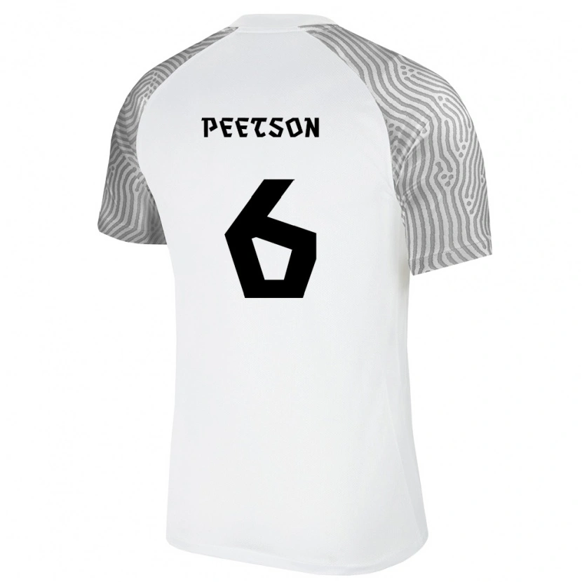Danxen Mujer Camiseta Estonia Rasmus Peetson #6 Blanco Gris 2ª Equipación 26-28 La Camisa México