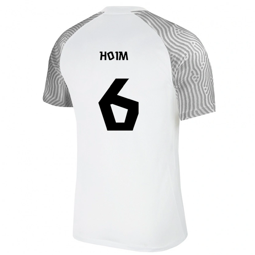Danxen Mujer Camiseta Estonia Oskar Hoim #6 Blanco Gris 2ª Equipación 26-28 La Camisa México