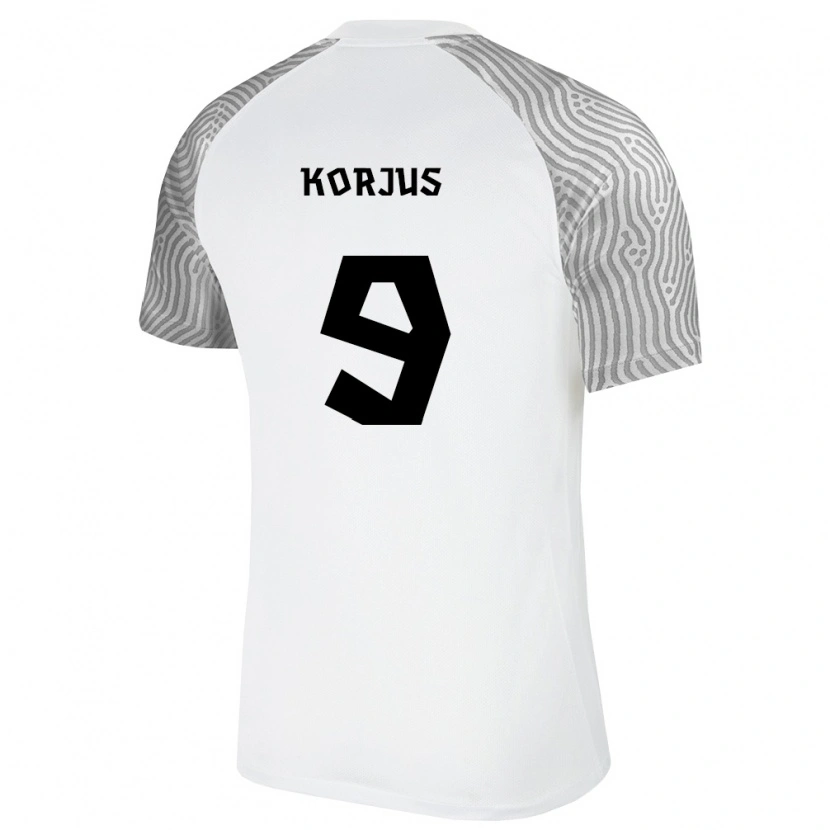 Danxen Mujer Camiseta Estonia Uku Korjus #9 Blanco Gris 2ª Equipación 26-28 La Camisa México