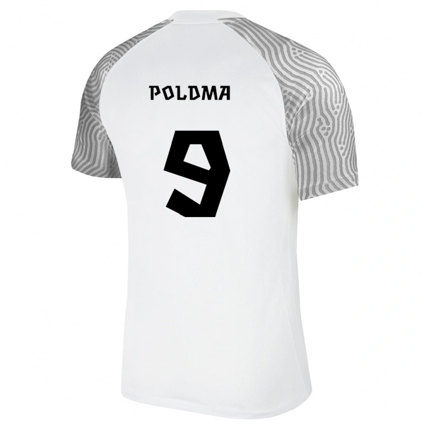 Danxen Mujer Camiseta Estonia Jaan Poldma #9 Blanco Gris 2ª Equipación 26-28 La Camisa México