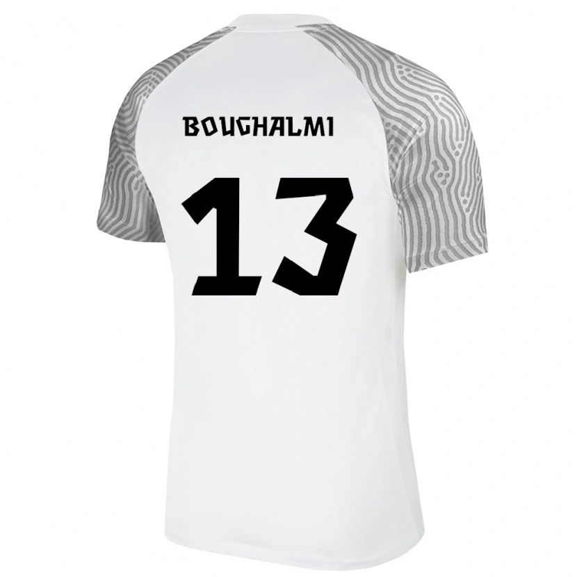 Danxen Mujer Camiseta Estonia Youssef Boughalmi #13 Blanco Gris 2ª Equipación 26-28 La Camisa México