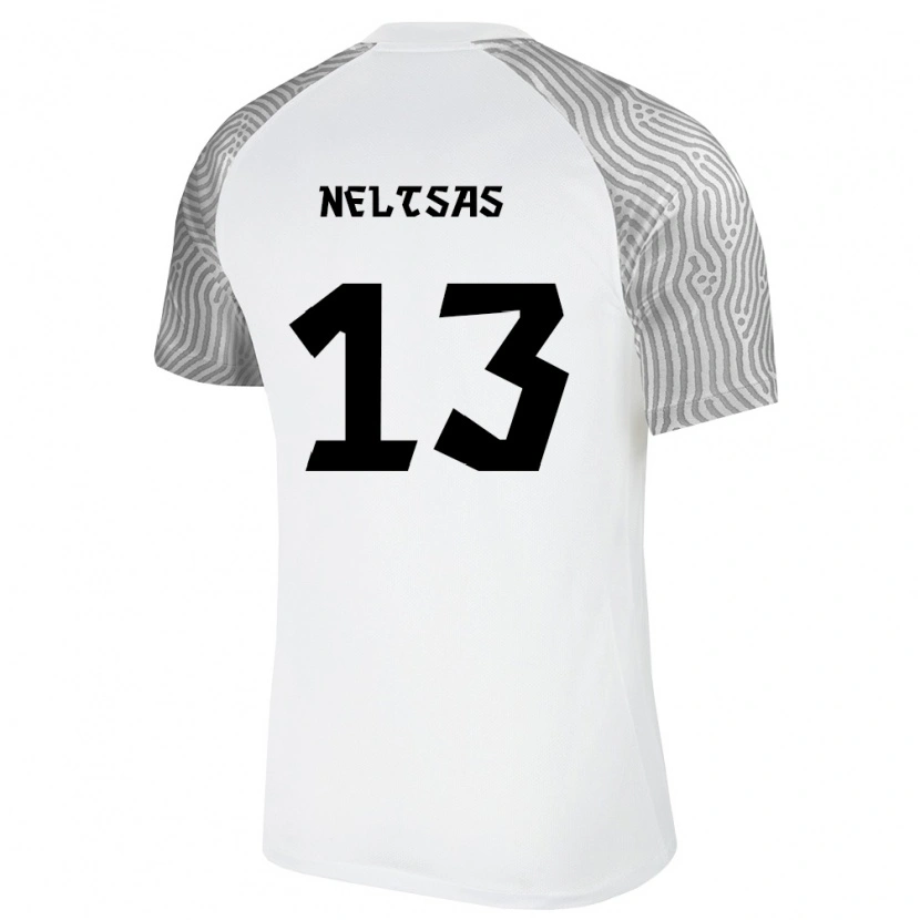 Danxen Mujer Camiseta Estonia Ron Neltsas #13 Blanco Gris 2ª Equipación 26-28 La Camisa México